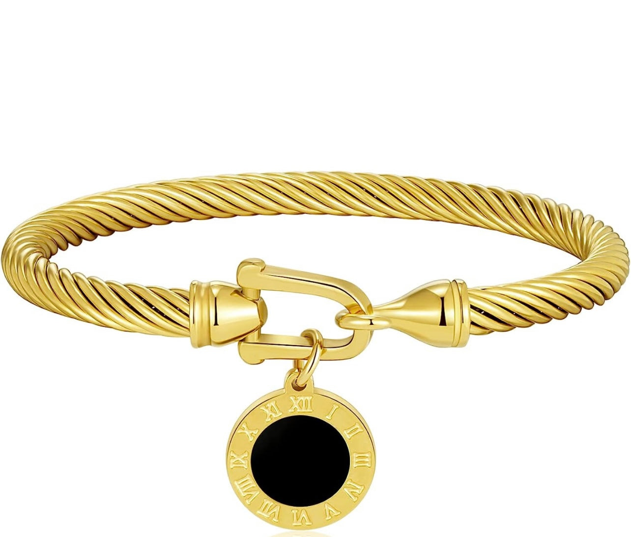 Roman Numeric Twisted Cuff Bracelet