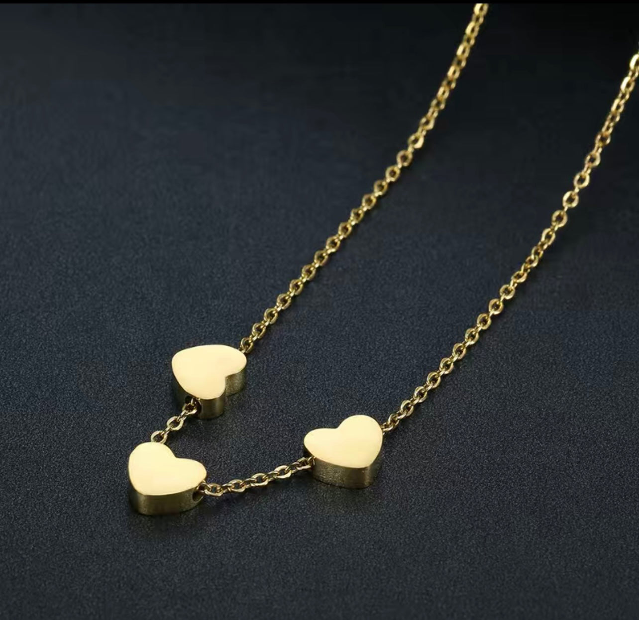 Triple Heart Pendant Necklace
