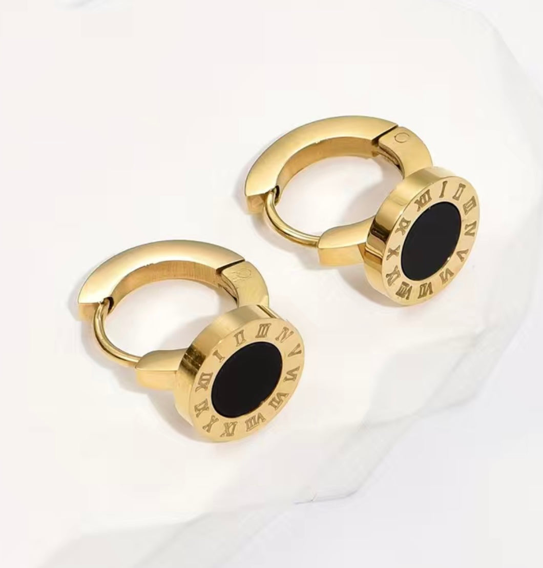 Roman Numeric Small Hoop Earrings